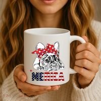 Merica Cute Bulldog 4th Of July Coffee Mug thumb 3