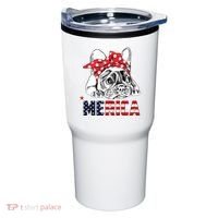 Merica Cute Bulldog 4th Of July Tumbler thumb 0