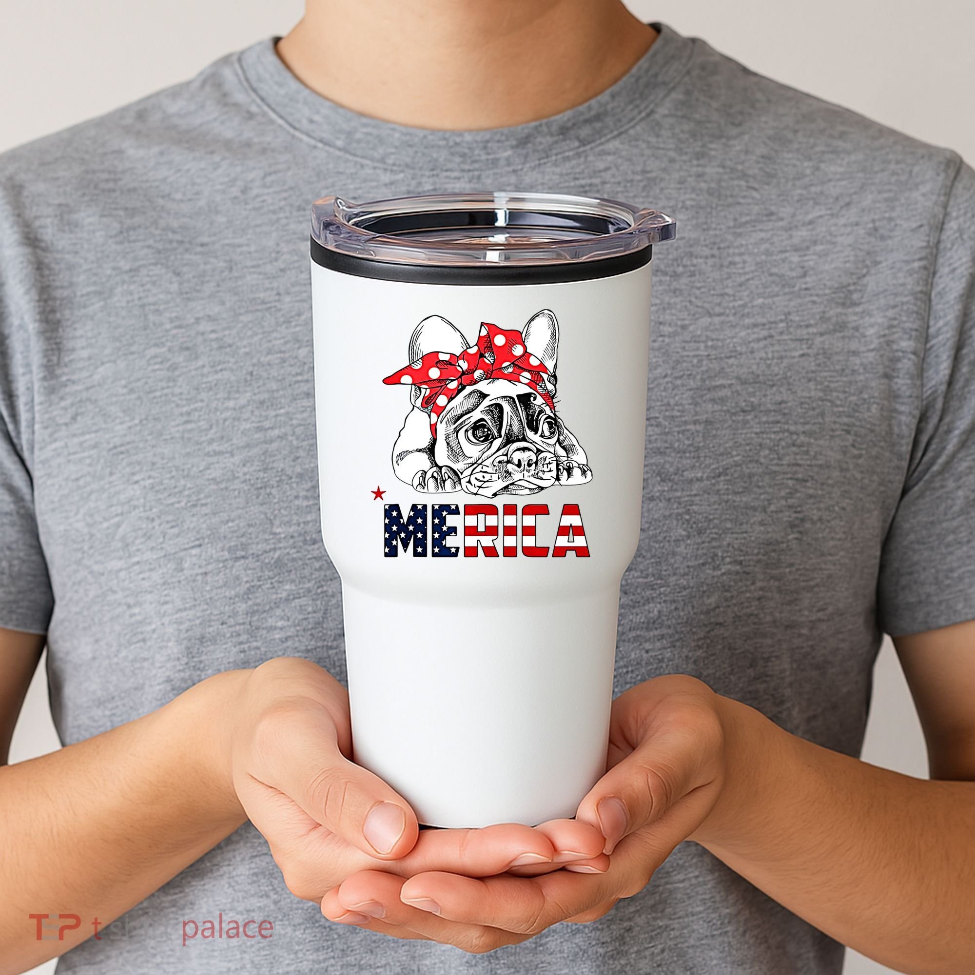 Merica Cute Bulldog 4th Of July Tumbler