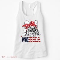 Merica Cute Bulldog 4th Of July Women's Tank Top thumb 0