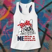 Merica Cute Bulldog 4th Of July Women's Tank Top thumb 3