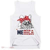 Merica Cute Bulldog 4th Of July Tank Top thumb 0