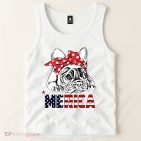 Merica Cute Bulldog 4th Of July Tank Top thumb 2