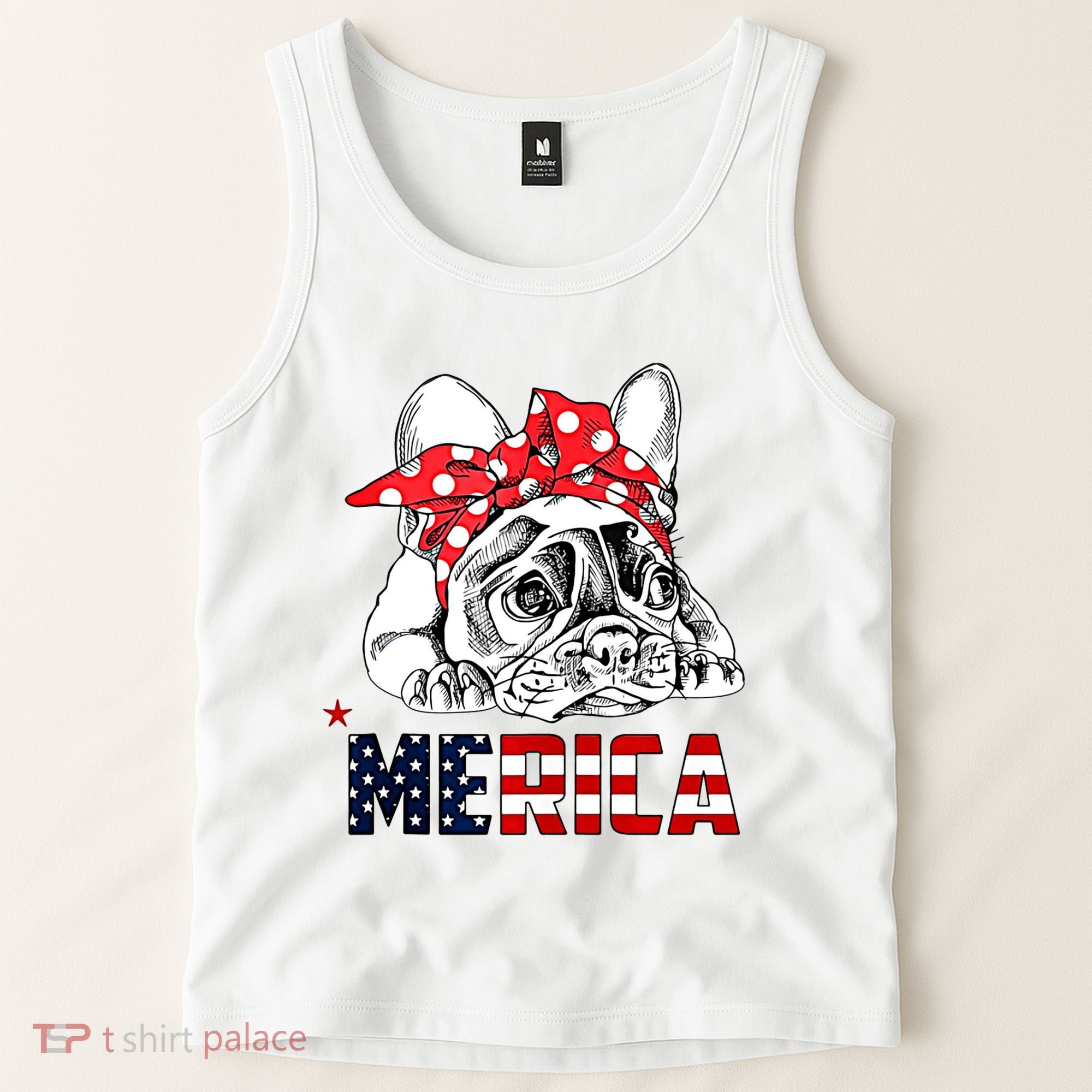 Merica Cute Bulldog 4th Of July Tank Top