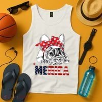 Merica Cute Bulldog 4th Of July Tank Top thumb 4