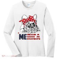 Merica Cute Bulldog 4th Of July Women's Long Sleeve Shirt thumb 0