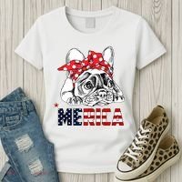 Merica Cute Bulldog 4th Of July Women's T-Shirt thumb 3