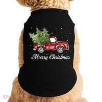 Merry Christmas Buffalo Truck Tree Red Plaid Doggie Tank thumb 0