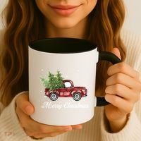 Merry Christmas Buffalo Truck Tree Red Plaid Coffee Mug thumb 3