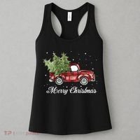 Merry Christmas Buffalo Truck Tree Red Plaid Women's Tank Top thumb 3