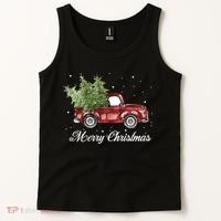 Merry Christmas Buffalo Truck Tree Red Plaid Tank Top thumb 2