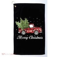 Merry Christmas Buffalo Truck Tree Red Plaid Golf Towel thumb 0