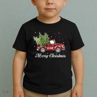 Merry Christmas Buffalo Truck Tree Red Plaid Toddler T-Shirt thumb 2