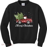 Merry Christmas Buffalo Truck Tree Red Plaid Kids Sweatshirt thumb 0