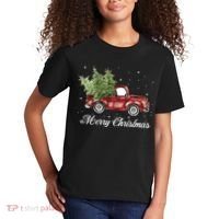 Merry Christmas Buffalo Truck Tree Red Plaid Kids T-Shirt thumb 2