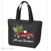 Merry Christmas Buffalo Truck Tree Red Plaid Tote Bag thumb 3