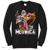 Meowica Cat Bald Eagle 4th Of July Patriotic American Flag Sweatshirt thumb 0