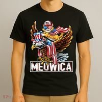 Meowica Cat Bald Eagle 4th Of July Patriotic American Flag T-Shirt thumb 3