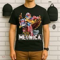 Meowica Cat Bald Eagle 4th Of July Patriotic American Flag T-Shirt thumb 6