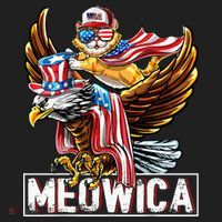 Meowica Cat Bald Eagle 4th Of July Patriotic American Flag Beanie thumb 2