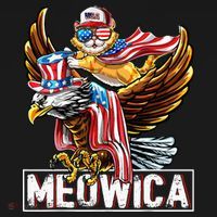 Meowica Cat Bald Eagle 4th Of July Patriotic American Flag Women's Hoodie thumb 2