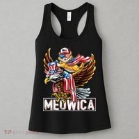 Meowica Cat Bald Eagle 4th Of July Patriotic American Flag Women's Tank Top thumb 3