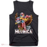 Meowica Cat Bald Eagle 4th Of July Patriotic American Flag Tank Top thumb 0