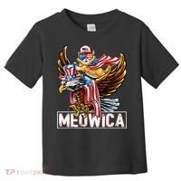 Meowica Cat Bald Eagle 4th Of July Patriotic American Flag Toddler T-Shirt thumb 0