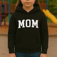 Mom Classic Bold Font Mommy Birthday Gift Kids Hoodie thumb 3
