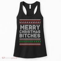 Merry Christmas Bitches Ugly Christmas , Christmas Vacation ,Ugly Christmas Women's Tank Top thumb 0
