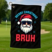 Merry Christmas Bruh Golf Towel thumb 1