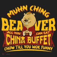 Muhn Ching Beaver All You Can Eat China Buffet Funny Beanie thumb 2