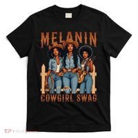 Melanin Cowgirls Black History Month African Melanin Pride T-Shirt thumb 0