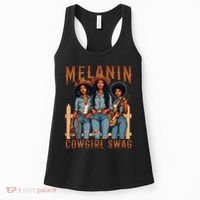 Melanin Cowgirls Black History Month African Melanin Pride Women's Tank Top thumb 0