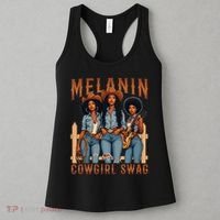 Melanin Cowgirls Black History Month African Melanin Pride Women's Tank Top thumb 3