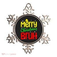 Merry Christmas Bruh Xmas Santa Claus Snow Flakes Boy Ornament thumb 0