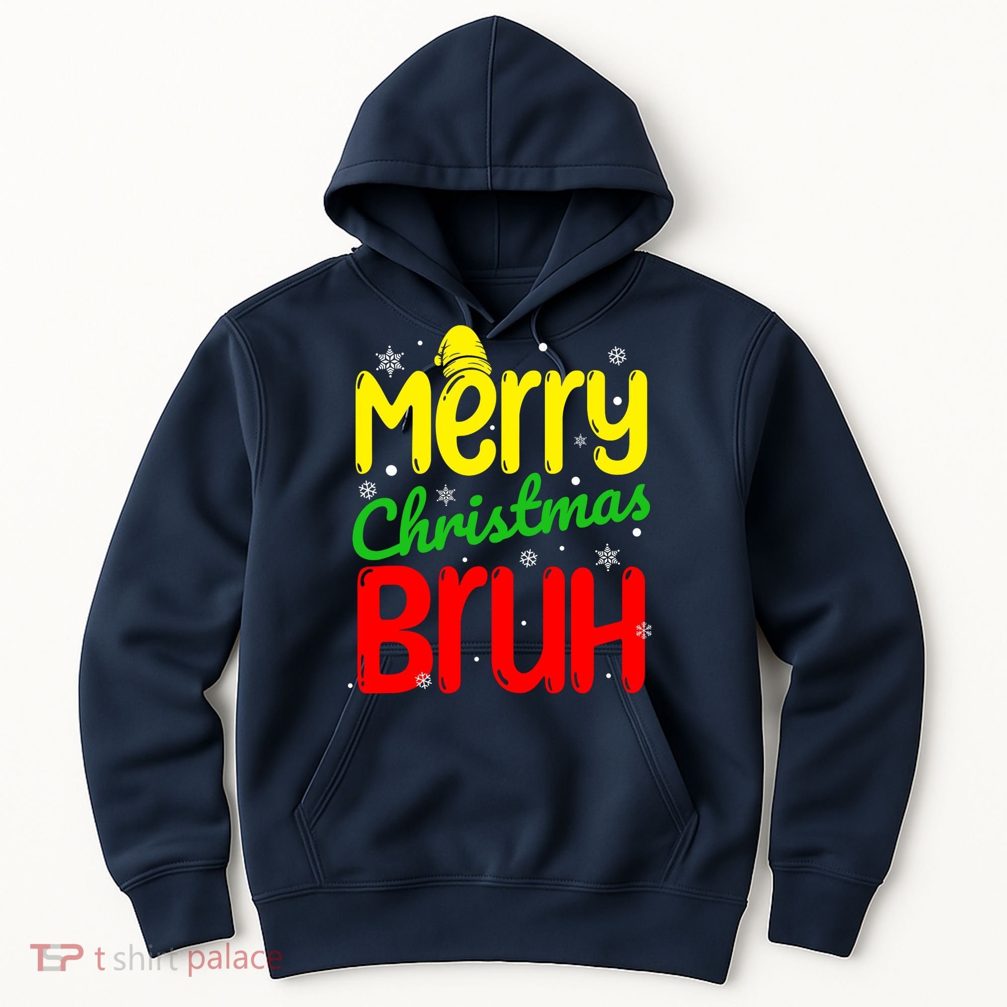 Merry Christmas Bruh Xmas Santa Claus Snow Flakes Boy Hoodie