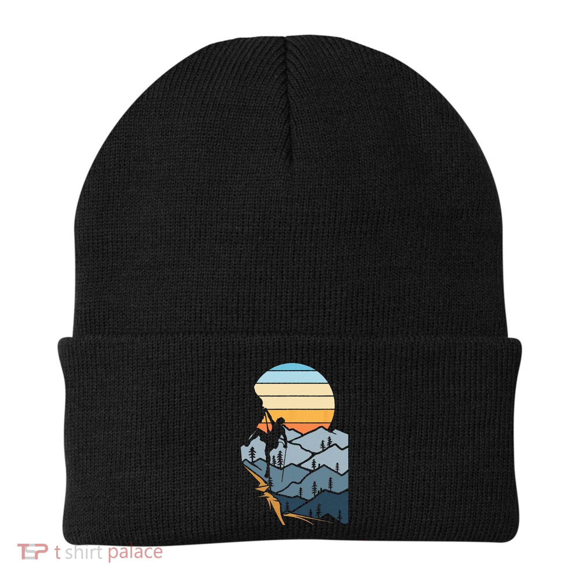 Mountain Climber Boulder Sports Hobby Retro Rock Climbing Beanie