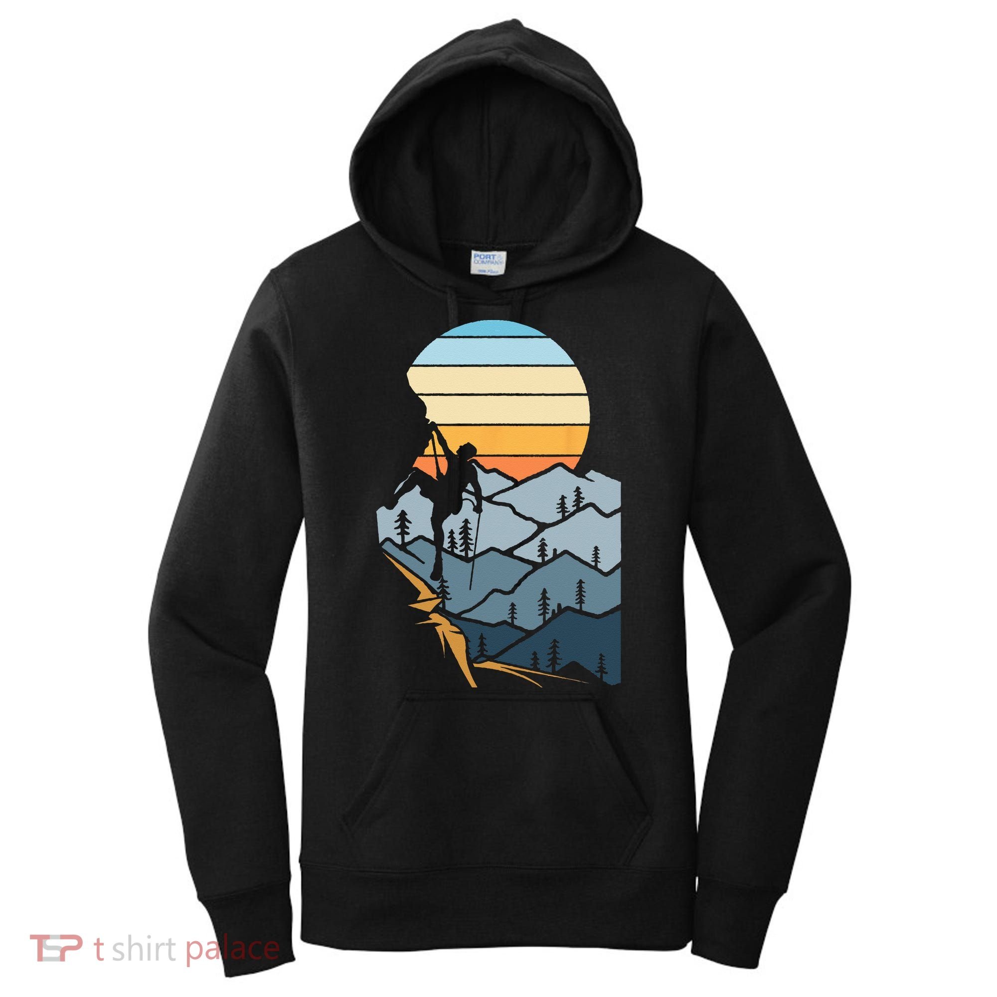 Mountain Climber Boulder Sports Hobby Retro Rock Climbing Women's Hoodie