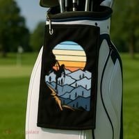 Mountain Climber Boulder Sports Hobby Retro Rock Climbing Golf Towel thumb 2