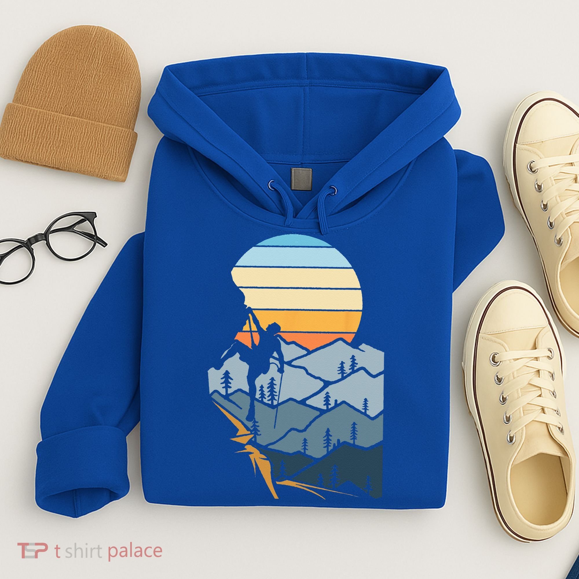 Mountain Climber Boulder Sports Hobby Retro Rock Climbing Hoodie