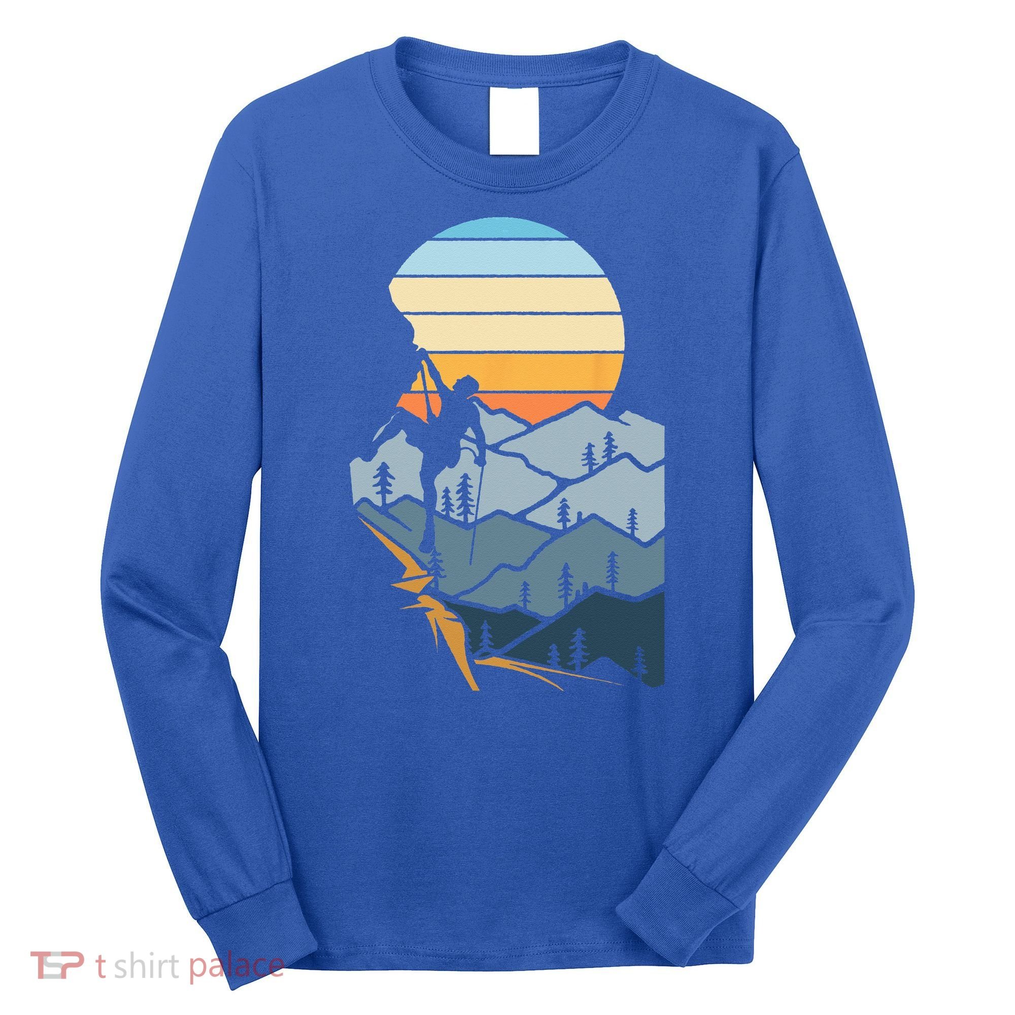 Mountain Climber Boulder Sports Hobby Retro Rock Climbing Long Sleeve Shirt