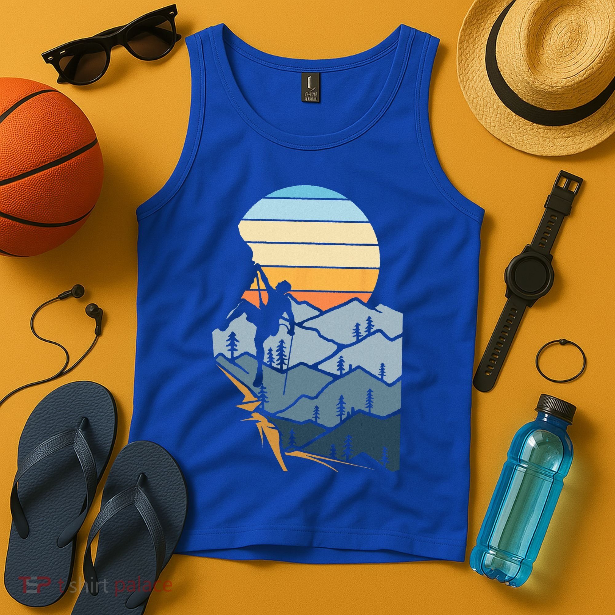 Mountain Climber Boulder Sports Hobby Retro Rock Climbing Tank Top