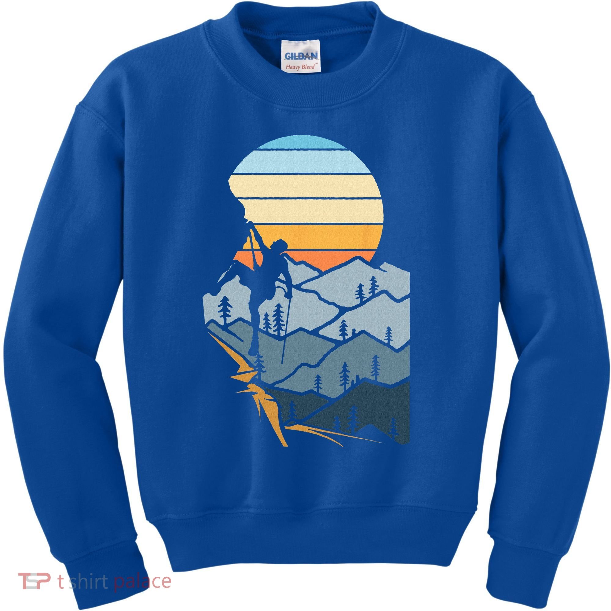 Mountain Climber Boulder Sports Hobby Retro Rock Climbing Kids Sweatshirt