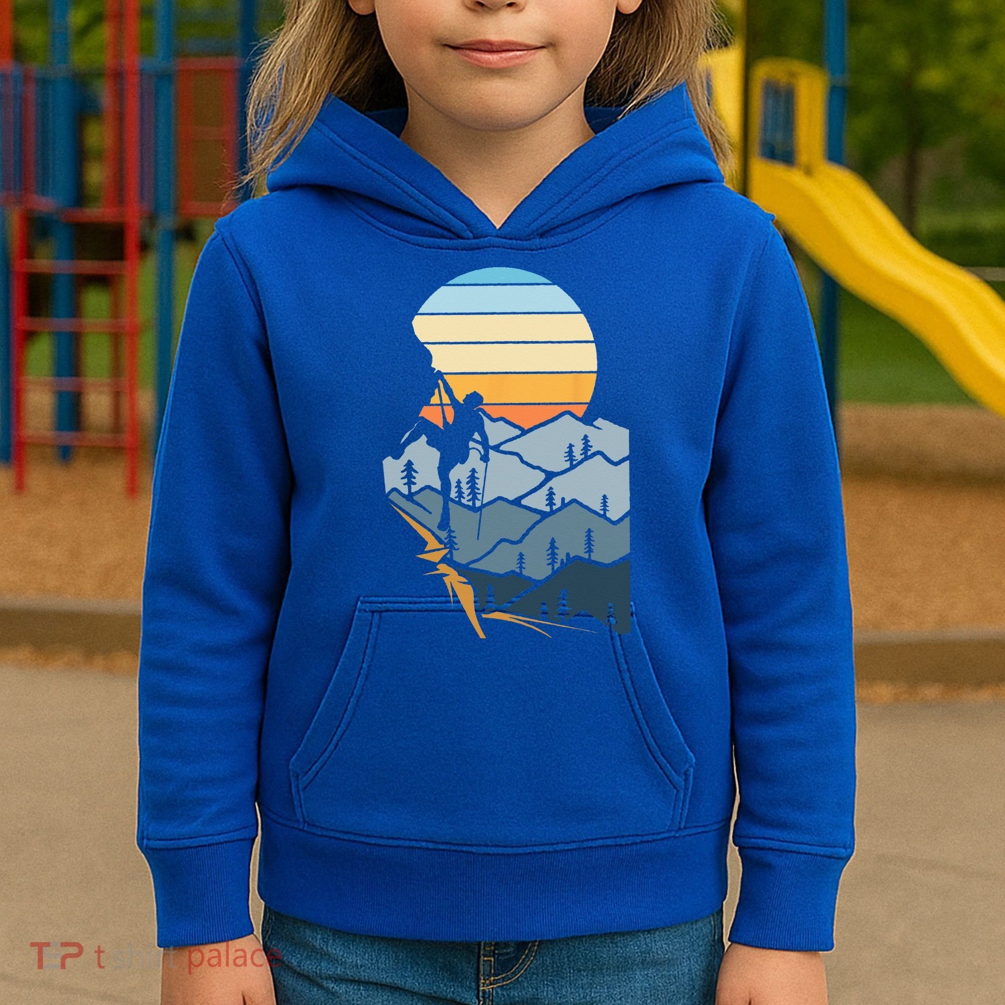 Mountain Climber Boulder Sports Hobby Retro Rock Climbing Kids Hoodie