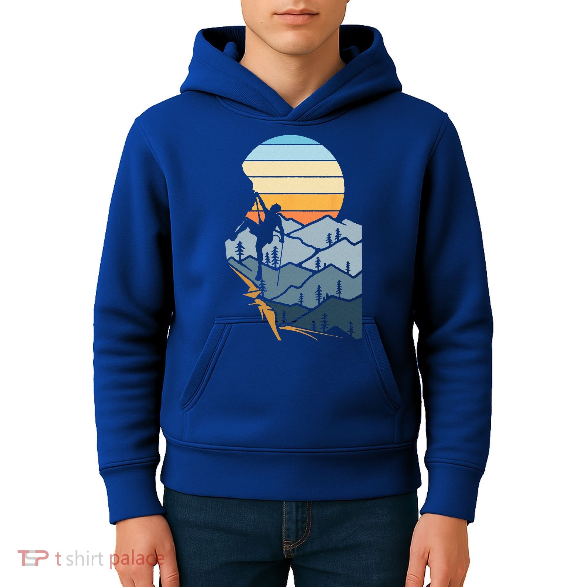 Mountain Climber Boulder Sports Hobby Retro Rock Climbing Kids Hoodie