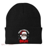 Merry Christmas Bruh Funny Santa Claus Beanie thumb 0