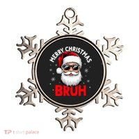 Merry Christmas Bruh Funny Santa Claus Ornament thumb 0