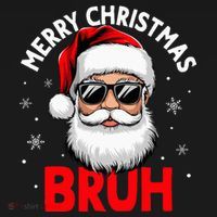 Merry Christmas Bruh Funny Santa Claus Ornament thumb 1