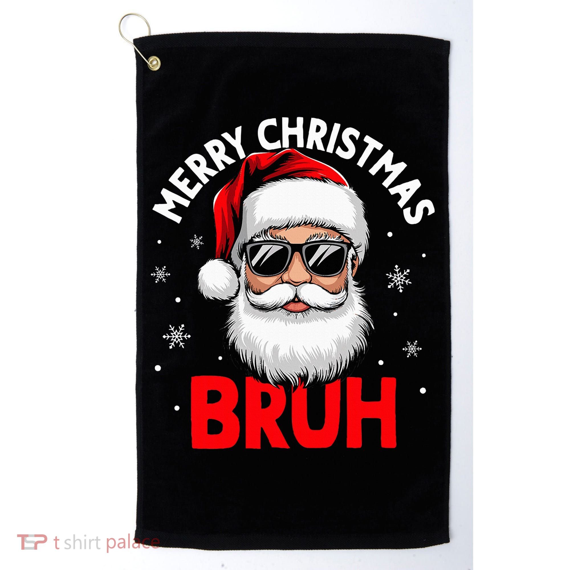 Merry Christmas Bruh Funny Santa Claus Golf Towel